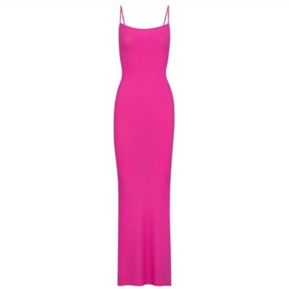 Skims Soft Lounge Ribbed Maxi Dress pink sold out medium